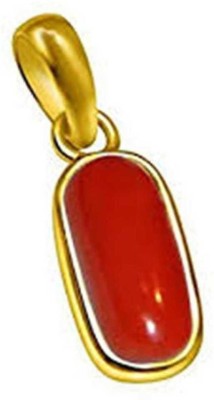 Jaipur Gemstone Coral pendant Natural Precious stone Moonga 6.25 carat stone fashionable and Astrological Purpose for men & women Gold-plated Coral Stone Pendant