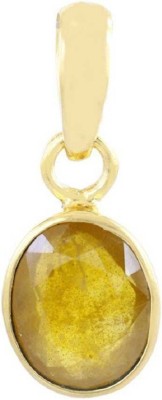 RATAN BAZAAR Yellow sapphire stone 7.00 carat Pukhraj stone Effective stone Fashionable and Astrological Purpose for men & women Gold-plated Sapphire Stone Pendant
