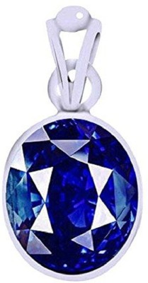 Jaipur Gemstone Blue sapphire pendant Natural 7.00 ratti stone Certiifed Effective Stone Astrological Purpose for men & women Silver Sapphire Stone Pendant