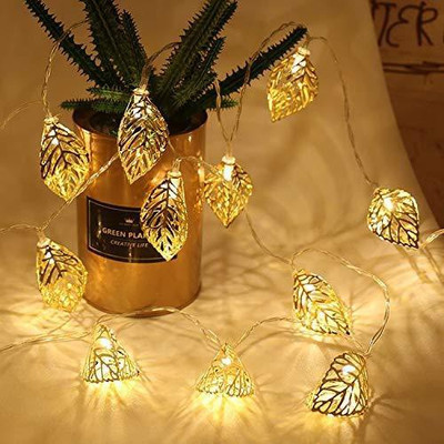 K D ENTERPRISE 16 LEDs 3 m Yellow Steady Leaf Rice Lights(Pack of 1)