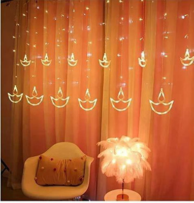 InfraHive 150 LEDs 1.2 m Yellow Flickering Diya Rice Lights(Pack of 1)