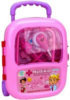Om Enterprise Pretend Play Doctor Set for Kids Medical Kit in Trolley Suitcase