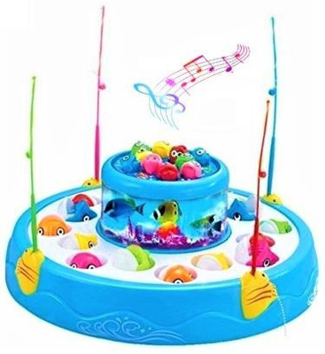 Om Enterprise High Quality Rotating Fish Catching Musical Game Toys for Kids Party & Fun Games Board Game
