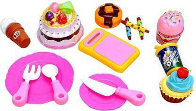 Om Enterprise Happy Brithday Party Cake Toy With Real Time Cutting Pretend Play Toy For Your Kids