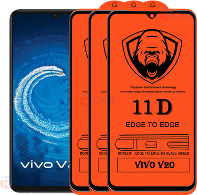Roxel Edge To Edge Tempered Glass for Vivo V20(Pack of 3)
