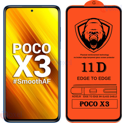 Roxel Edge To Edge Tempered Glass for Poco X3(Pack of 1)