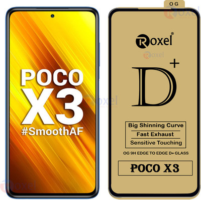Roxel Edge To Edge Tempered Glass for Poco X3(Pack of 1)
