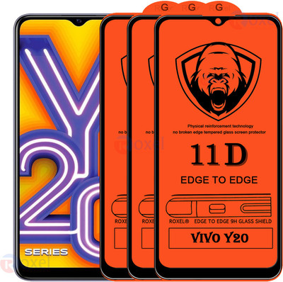 SoftTech Edge To Edge Tempered Glass for Vivo Y20I(Pack of 2)