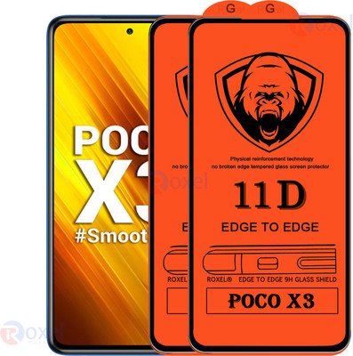 SoftTech Edge To Edge Tempered Glass for Poco X3(Pack of 2)