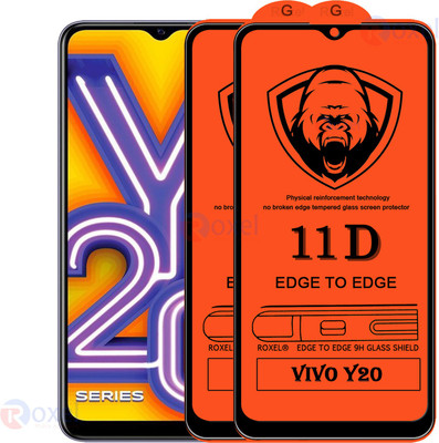 SoftTech Edge To Edge Tempered Glass for Vivo Y20I(Pack of 2)