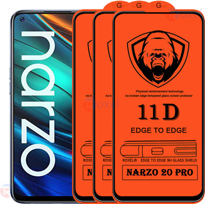 Roxel Edge To Edge Tempered Glass for Realme Narzo 20 Pro(Pack of 3)