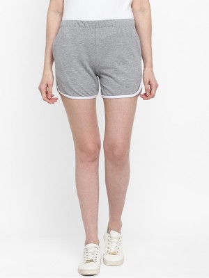 Alan Jones Solid Women Grey Dolphin Shorts