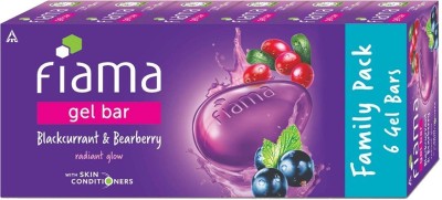 FIAMA Gel Bar Blackcurrant and Bearberry, 125g (Pack of 6) (6 x 125 g)