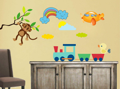SUDARSHAN STICKER 116 cm Monkey Sky Wall Sticker Self Adhesive Sticker(Pack of 1)