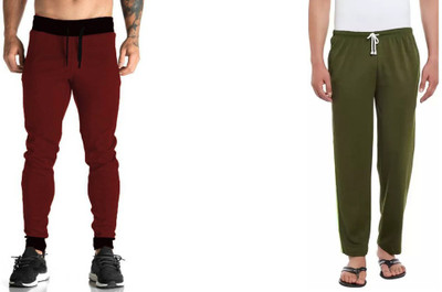 WellFitLook Solid Men Multicolor Track Pants