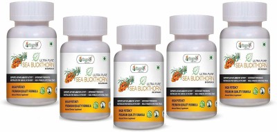 Vringra Sea Buckthorn Capsules - Health Supplement - Boost Stamina & Immunity (Pack of 5)(5 x 60 No)