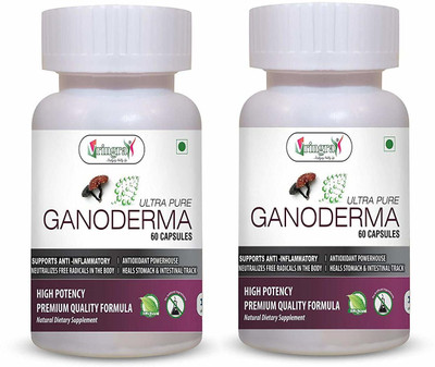 Vringra Ganoderma Capsules - Health Supplement - Ganoderma Powder Capsules (Pack Of 2)(2 x 30 Tablets)