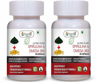 Vringra Omega3 & Spirulina Capsules-Combination Of Spirulina & Omega Capsules (Pack Of 2)(2 x 30 Tablets)