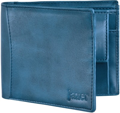 Jaxer Men Casual Blue Genuine Leather Wallet(6 Card Slots)