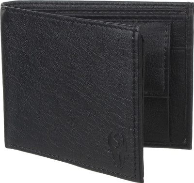 SAMTROH Men Black Artificial Leather Wallet(4 Card Slots)