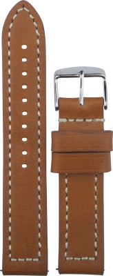 Exor KARABU LT TAN Colour With CUT EDGE finish of 20 mm Genuine Leather Watch Strap(LT TAN)