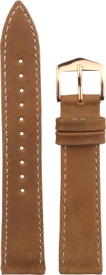 Exor ELSA S BROWN Colour With FLAT finish of 18 mm Genuine Leather Watch Strap(S BROWN)