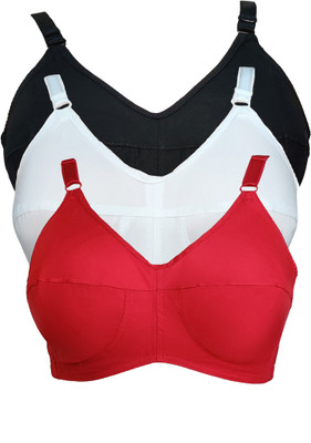 teenager Women Full Coverage Non Padded Bra(White, Black, Red)