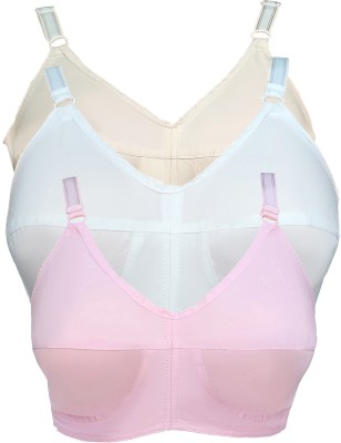 teenager Women Full Coverage Non Padded Bra(White, Beige, Pink)