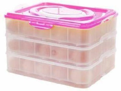 NMS TRADERS Plastic Egg Container  - 6 dozen(Clear, Pink)