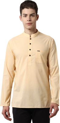 PETER ENGLAND Men Solid Straight Kurta(Yellow)