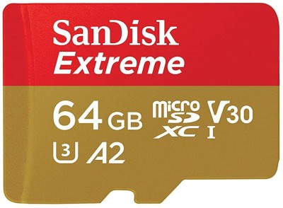 SanDisk Extreme 64 GB MicroSDXC UHS Class 3 160 MB/s  Memory Card(With Adapter)