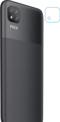 Min Back Camera Lens Glass Protector for Poco C3(Pack of: 1)