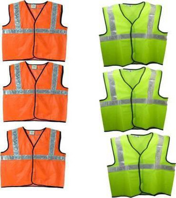 RPES Reflective Safety Jacket Safety Jacket(Green, Orange)