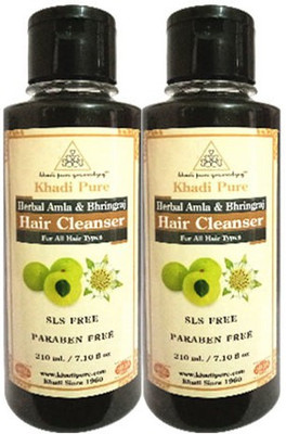 KHADI Pure Herbal Amla & Bhringraj Shampoo SLS-Paraben Free(420 ml)