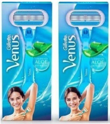 Gillette Hair Removal Razor for Women Aloe Vera Extract(Pack of 2)