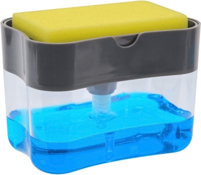 Torexo Plastic Liquid Soap Press-Type Pump Dispenser with Sponge Holder for Kitchen...