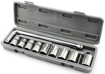 Awraaq 10 pcs 1/2 Socket Wrench SpannerSet Automobile Repair Tool Box Sleeve Wrench high quality Socket Set(Pack of 1)
