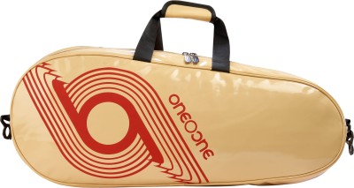 One O One -Xhale Collection Triple Compartment Beige+Red Racket KitBag (Badminton/Tennis)(Beige, Kit Bag)