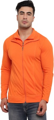 Jangoboy Solid Men Polo Neck Orange T-Shirt