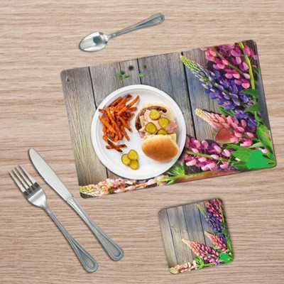 SANRAKSSHAN Rectangular Pack of 6 Table Placemat(Multicolor, Beige, PVC)