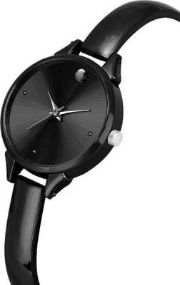 MATTRENDS Slim Strap Beautiful All Time Favourite Black Top Diamond Analog Watch - For Girls