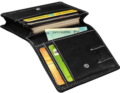 MATSS Men Black Artificial Leather Wallet(10 Card Slots)