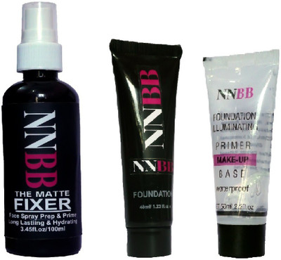nnbb FIXER SPRAY , PRIMER AND FOUNDATION COMBO KIT(3 Items in the set)