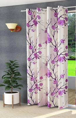 Gantavya 153 cm (5 ft) Polyester Semi Transparent Window Curtain Single Curtain(Printed, Purple)