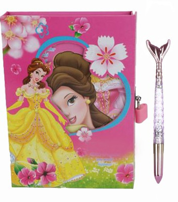TECHNOCHITRA Angel Designer Lock Diary with Fish Pen A5 Diary Single Rule 60 Pages(Pink, Pack of 2)