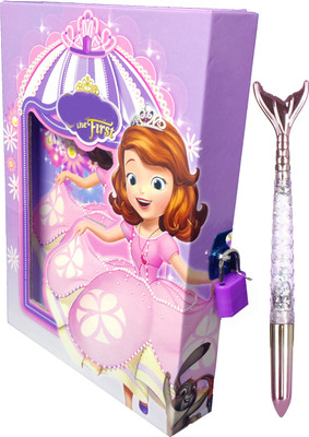 TECHNOCHITRA Cutie Angel Designer Lock Diary with Fish Pen A5 Diary Single Rule 60 Pages(Multicolor, Pack of 2)