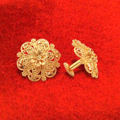 Divastri Traditional South Screw Back 1 one gram gold wedding bridal Stylish fancy party wear Ethnic Indian Temple jewellery Studs Meenakari Flower Ear rings for girls women Combo pack Golden Fancy Micro Antique Ruby Brass, Copper, Stone Stud Earring, Earring Set, Tunnel Earring