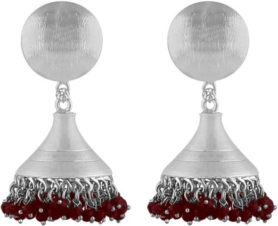 SPARGZ Traditional Festive Silver Plated Bead Jhumki Beads Alloy Jhumki Earring