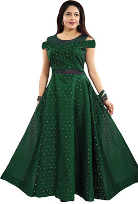 jsv fashion Flared/A-line Gown(Green)