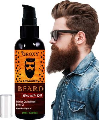 Qroxy Advanced and Orgaic Beard Growth Oil for strong and healthy beard growth organic beard oil Hair Oil  (50 ml)